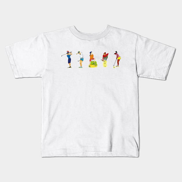 Golf women - women in sport Kids T-Shirt by dizzycat-biz